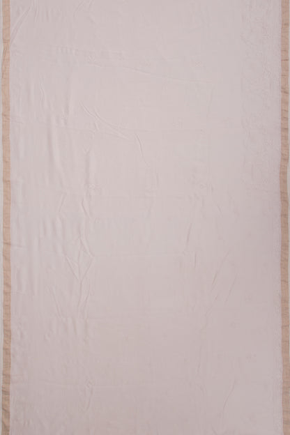 Lucknow Chikankari Cotton Baby Pink Saree