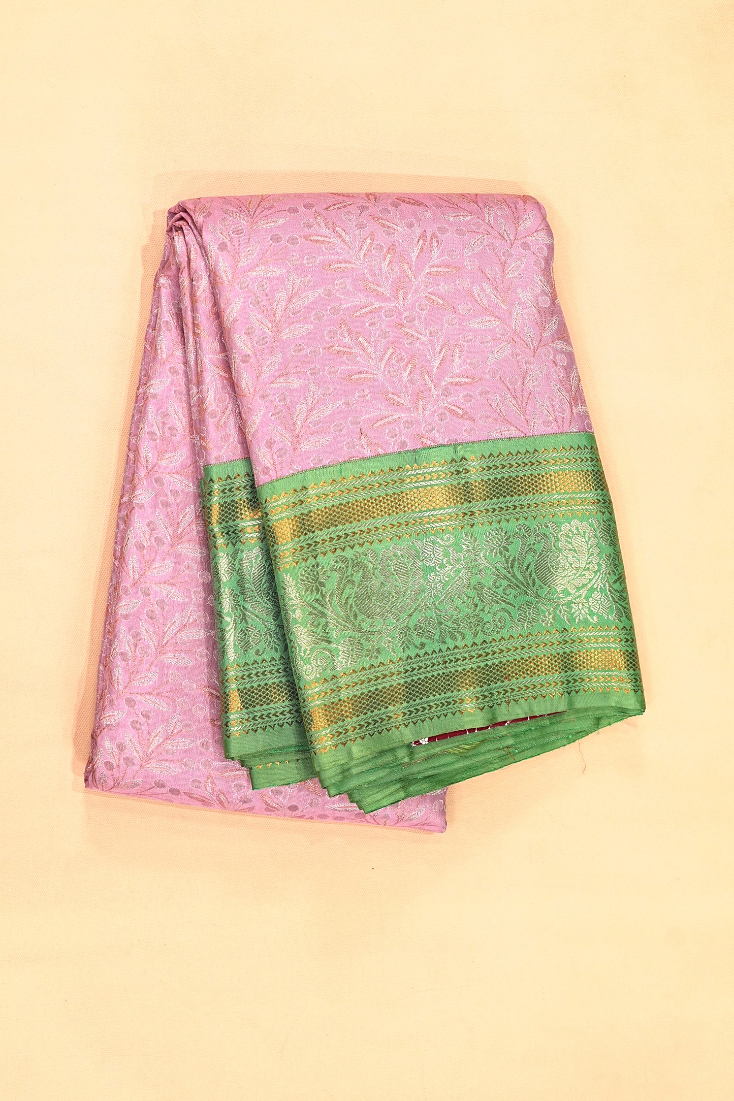 Kanchipuram Silk Brocade Pink Saree