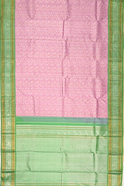 Kanchipuram Silk Brocade Pink Saree