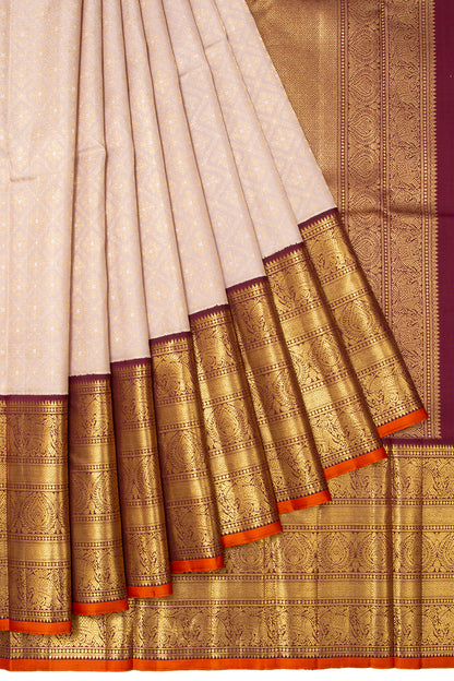 Kanchipuram Silk Brocade Baby Pink Saree