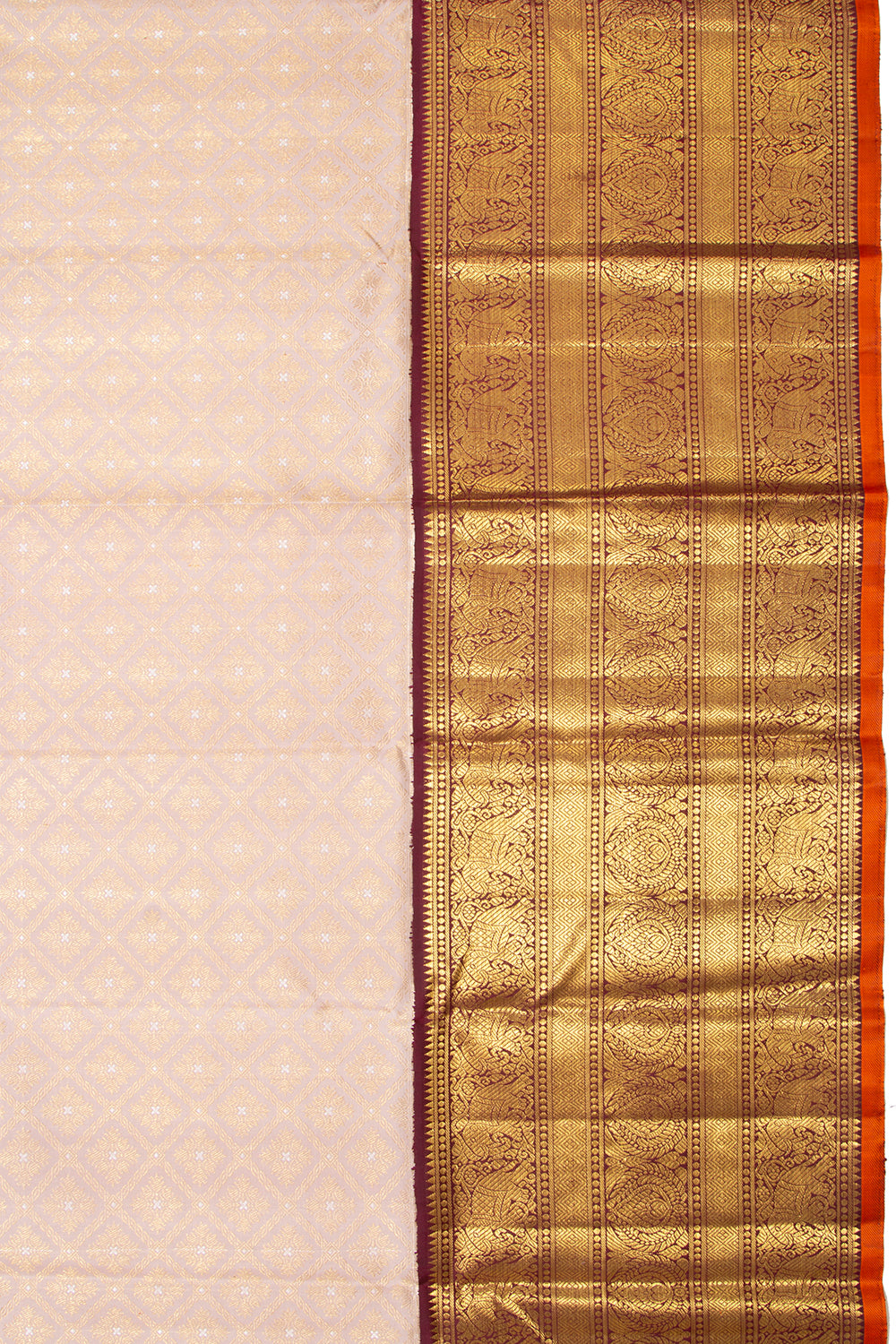Kanchipuram Silk Brocade Baby Pink Saree