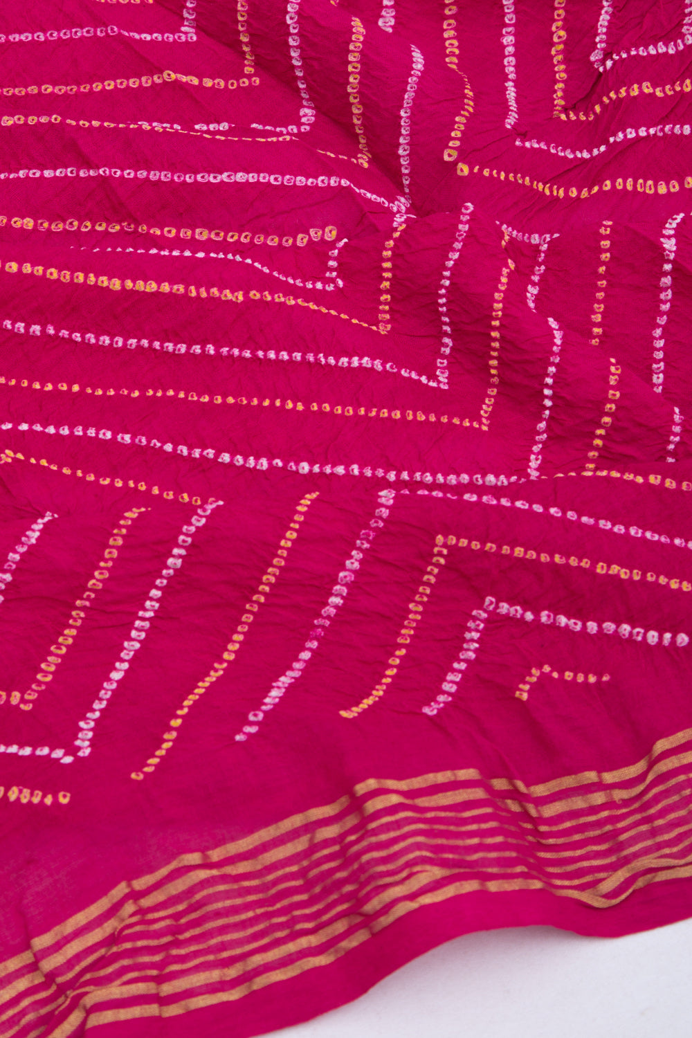 Chiniya Silk Bandhani Pink Saree