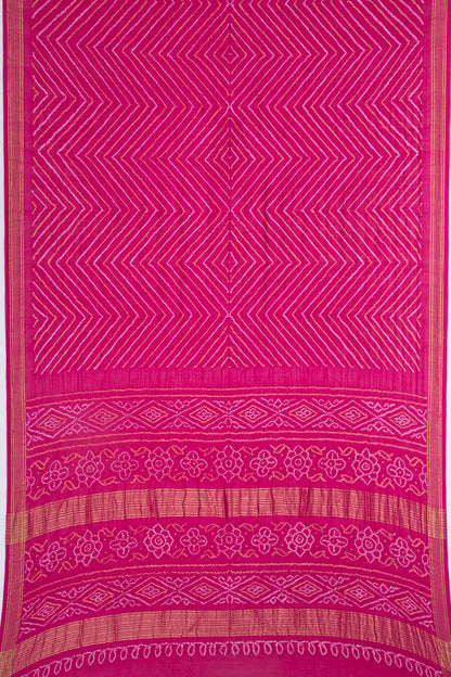 Chiniya Silk Bandhani Pink Saree