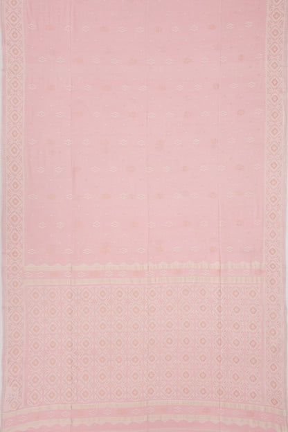 Dhakai Muslin Cotton Jamdani Butta Baby Pink Saree