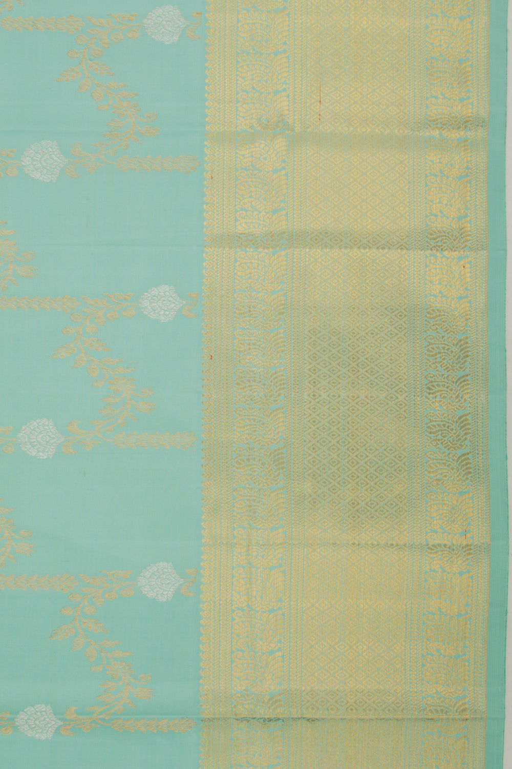 Kanchipuram Silk Jaal Blue Saree