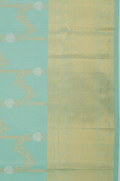 Kanchipuram Silk Jaal Blue Saree