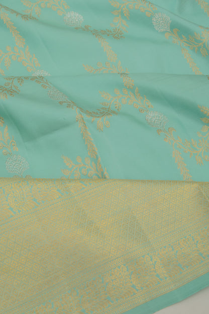 Kanchipuram Silk Jaal Blue Saree