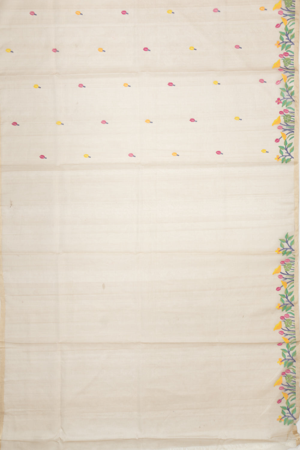 Dhakai Kora Organza Butta Off White Saree