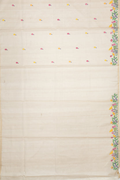 Dhakai Kora Organza Butta Off White Saree