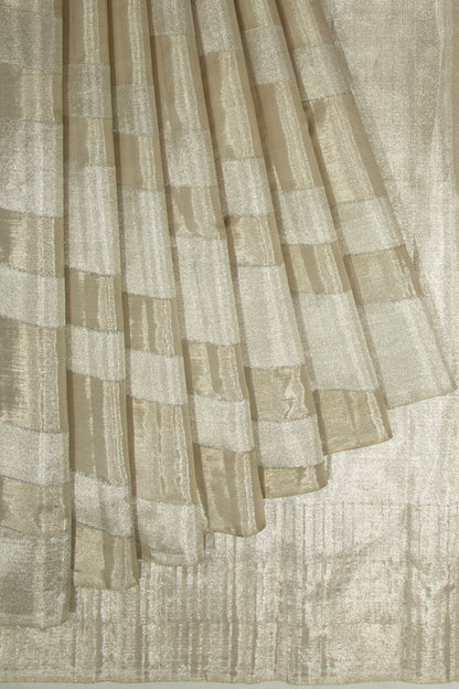 Kanchipuram Silk Tissue Silver Saree