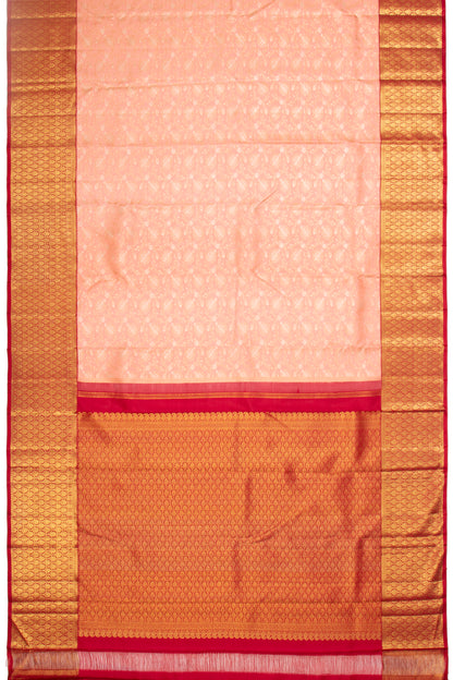 Kanchipuram Silk Brocade Peach Saree