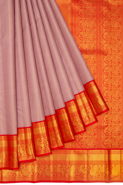 Kanchipuram Silk Brocade Lilac Saree