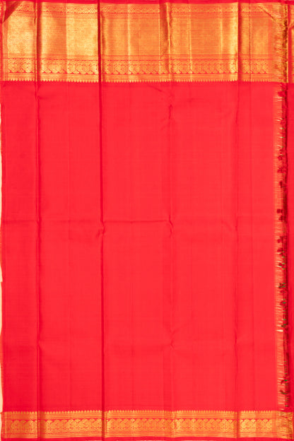 Kanchipuram Silk Horizontal Lines And Butta Green Saree