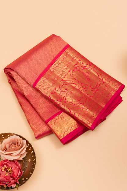 Kanchipuram Silk Brocade Red Saree