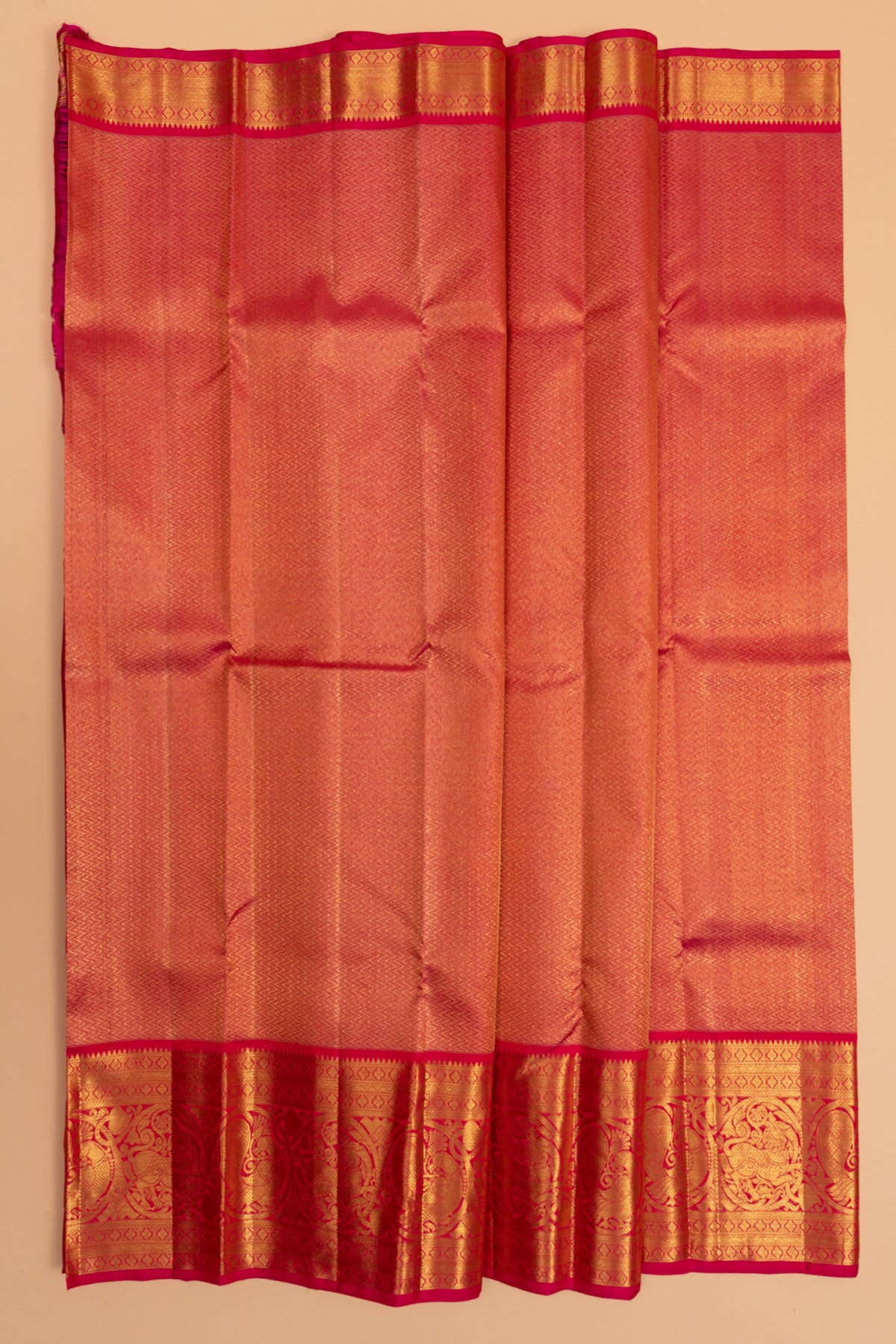 Kanchipuram Silk Brocade Red Saree