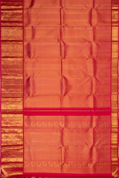 Kanchipuram Silk Brocade Red Saree