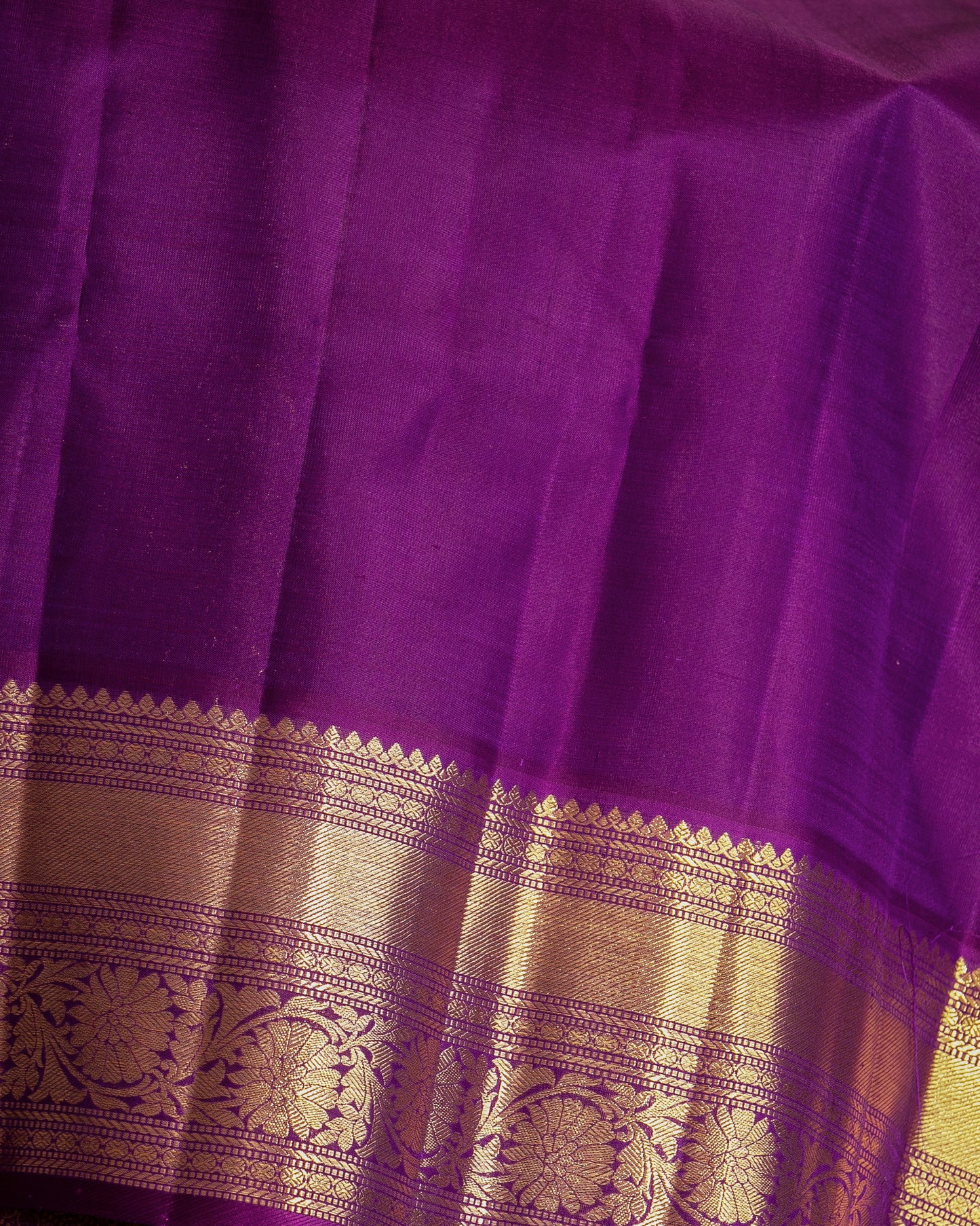 Kanchipuram Silk Jaal And Brocade Lavender Saree