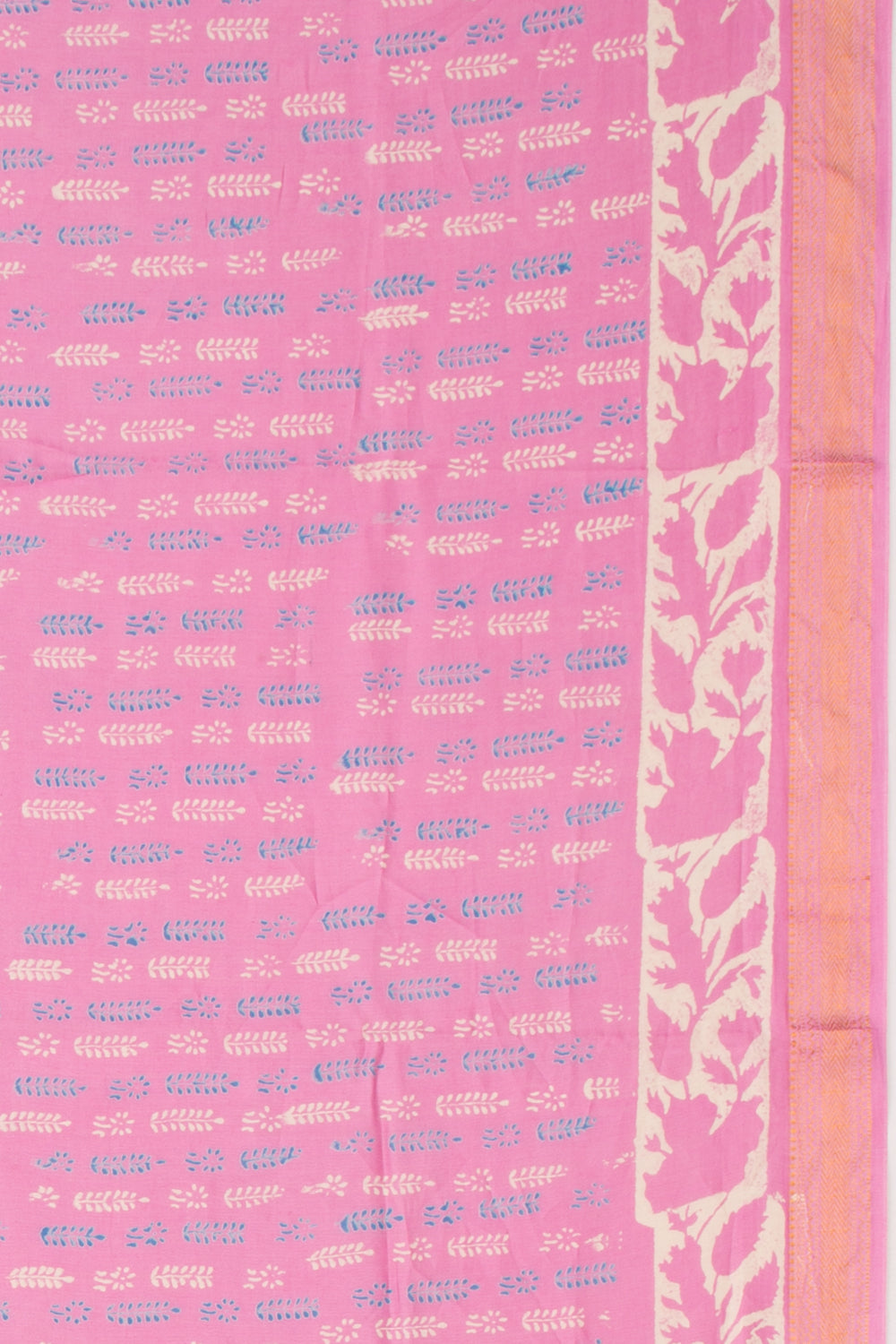 Chanderi Silk Batik Printed Pink Saree