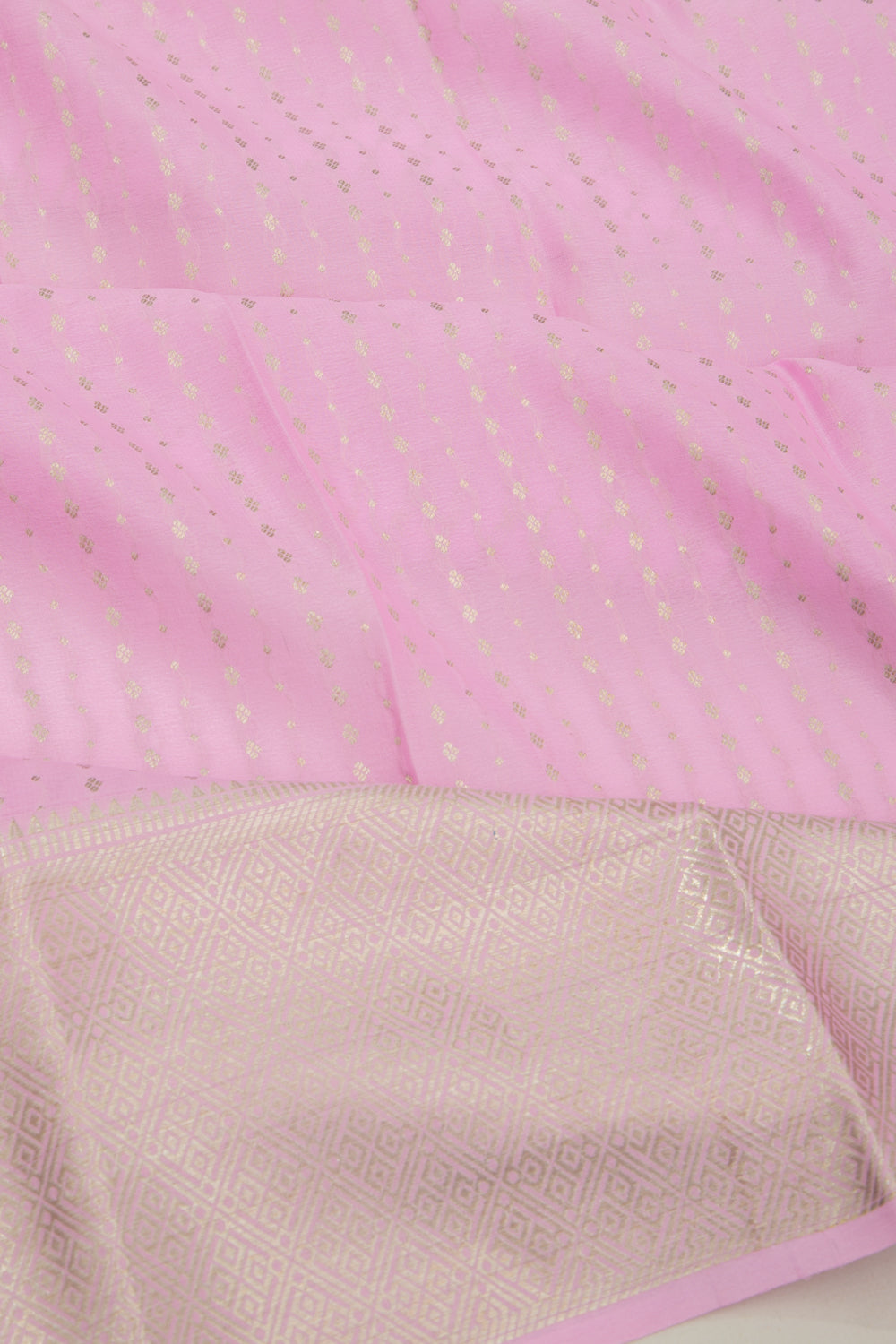 Binny Silk Brocade Baby Pink Saree