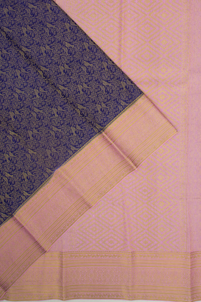 Binny Silk Brocade Dark Blue Saree