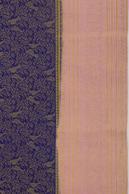 Binny Silk Brocade Dark Blue Saree