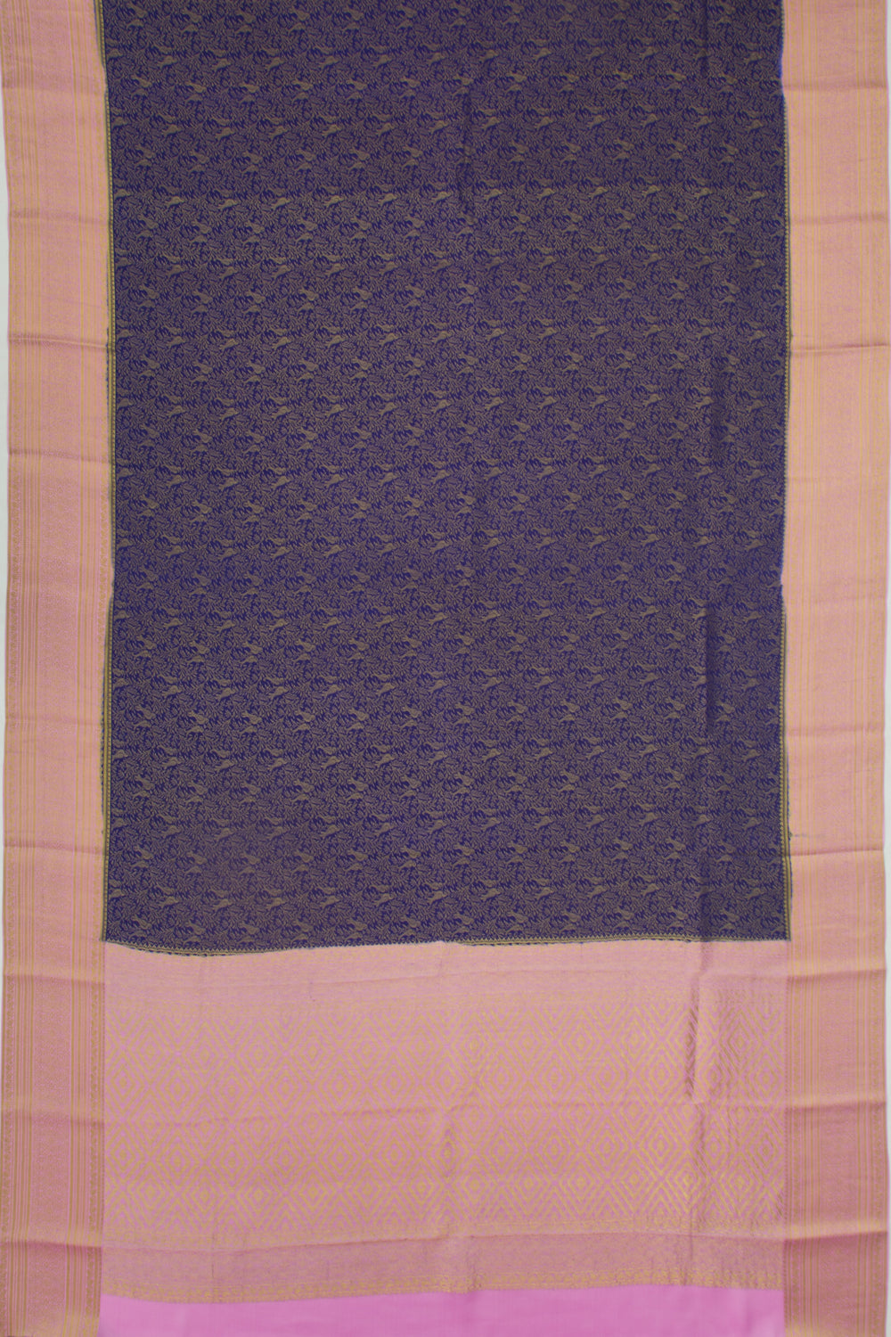 Binny Silk Brocade Dark Blue Saree