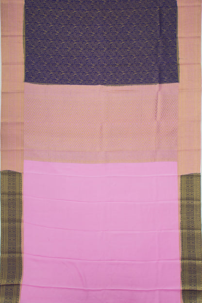 Binny Silk Brocade Dark Blue Saree