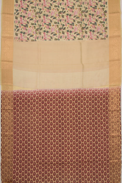 Organza Floral Printed Lemon Yellow Saree