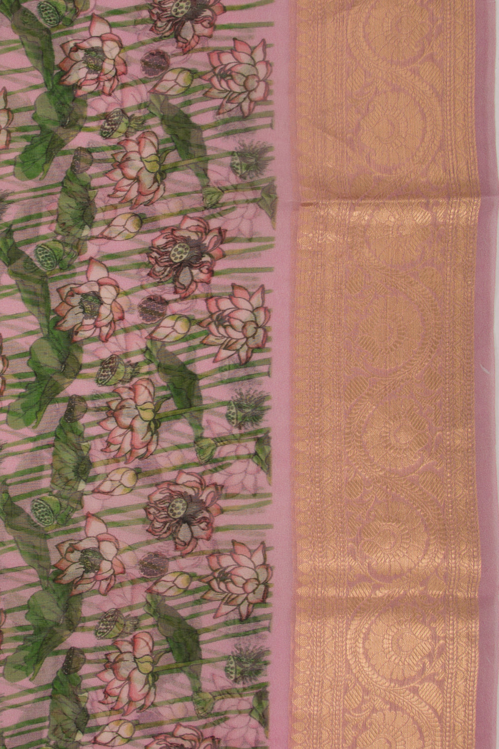 Organza Floral Printed Lavender Saree