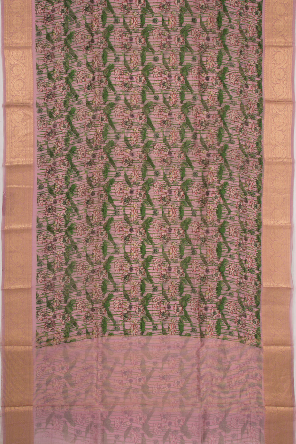 Organza Floral Printed Lavender Saree