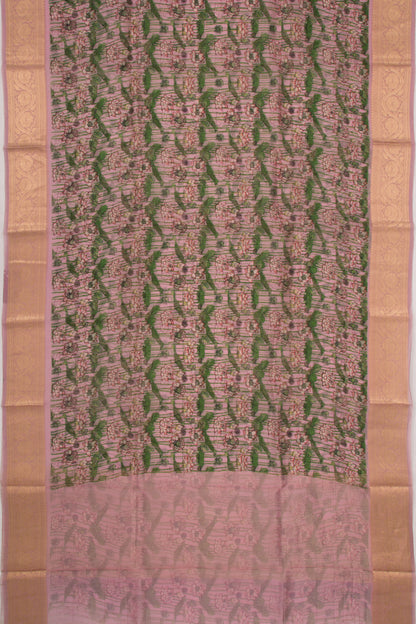 Organza Floral Printed Lavender Saree
