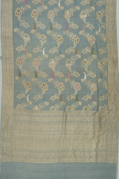 Banarasi Silk Jaal Grey Saree