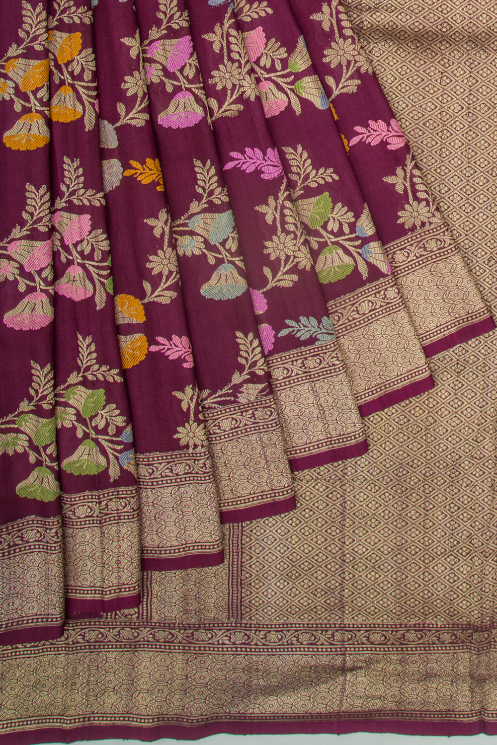 Banarasi Silk Kadwa Jaal Purple Saree