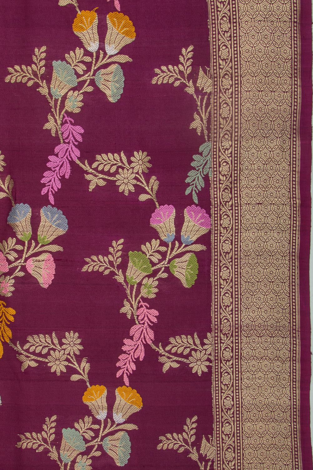 Banarasi Silk Kadwa Jaal Purple Saree