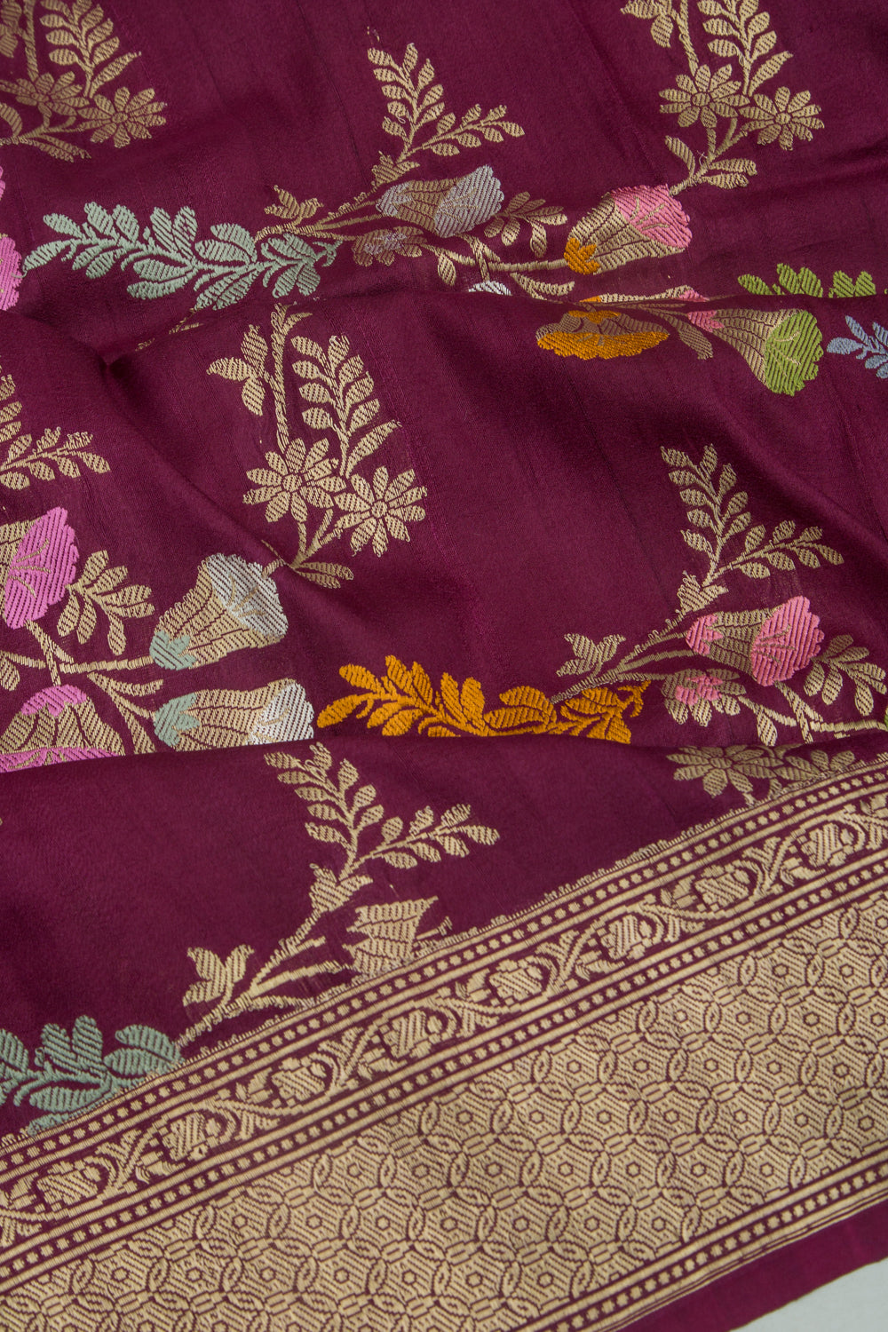Banarasi Silk Kadwa Jaal Purple Saree