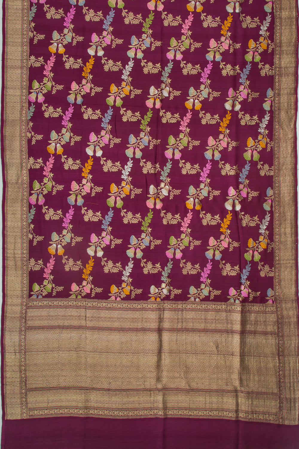 Banarasi Silk Jaal Purple Saree