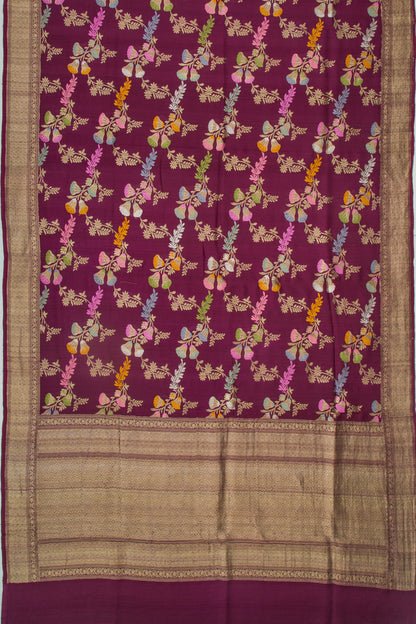 Banarasi Silk Jaal Purple Saree