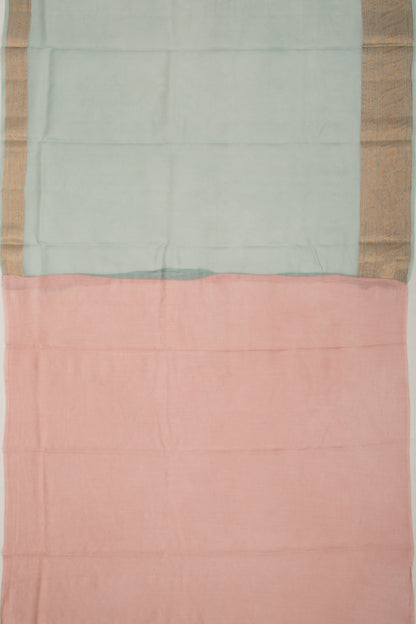 Organza Floral Embroidery Sage Green Saree