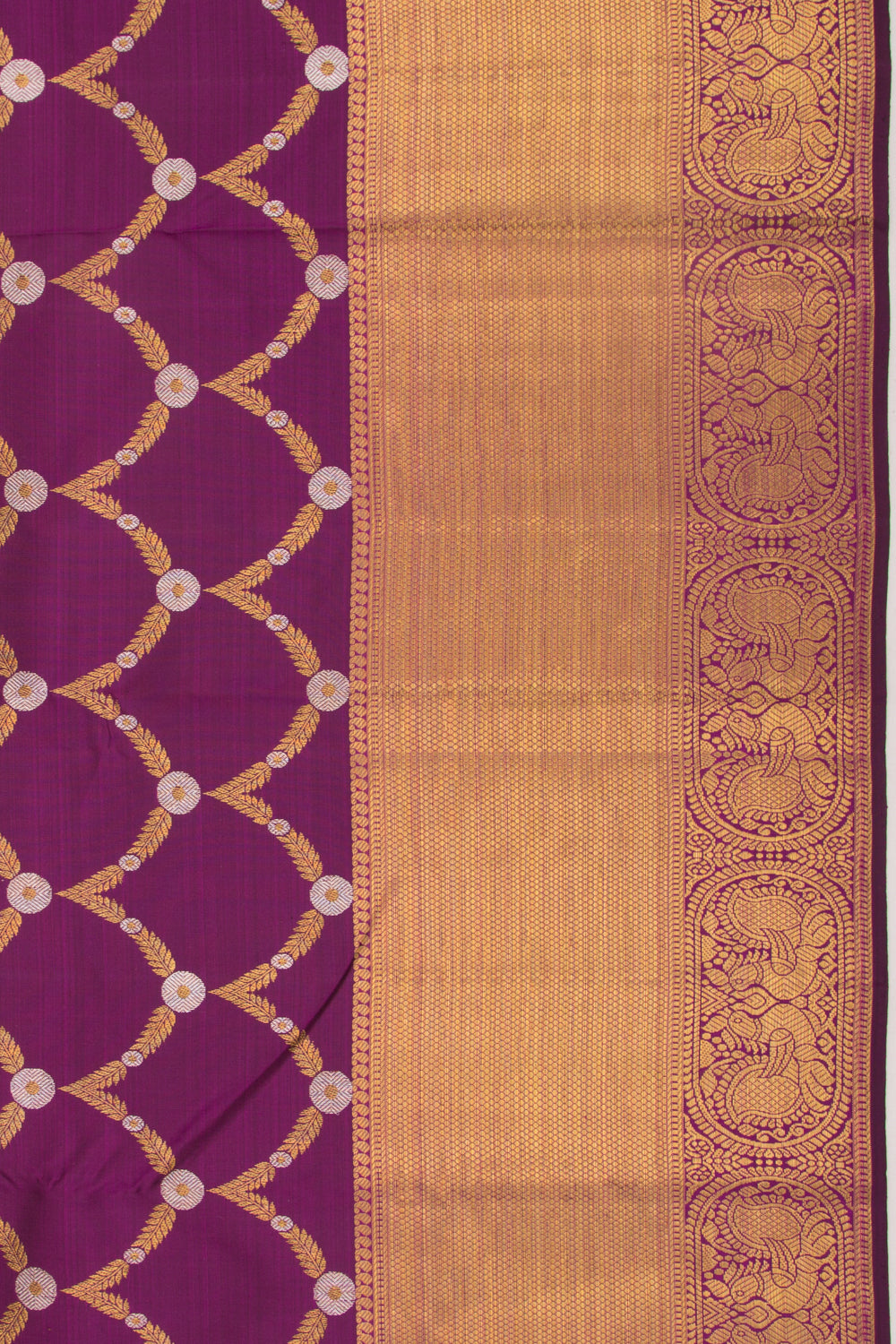 Kanchipuram Silk Jaal Purple Saree