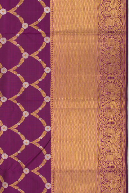 Kanchipuram Silk Jaal Purple Saree