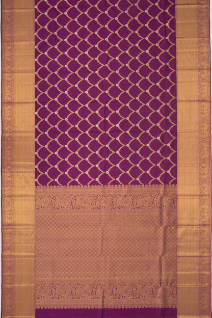 Kanchipuram Silk Jaal Purple Saree