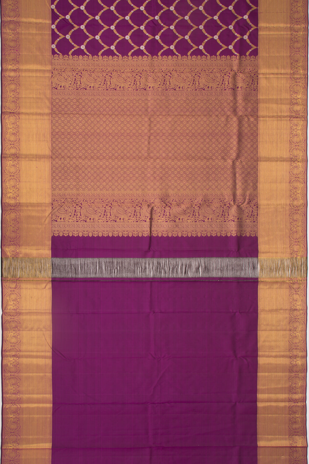 Kanchipuram Silk Jaal Purple Saree