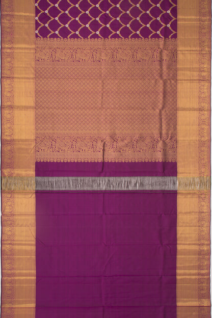 Kanchipuram Silk Jaal Purple Saree