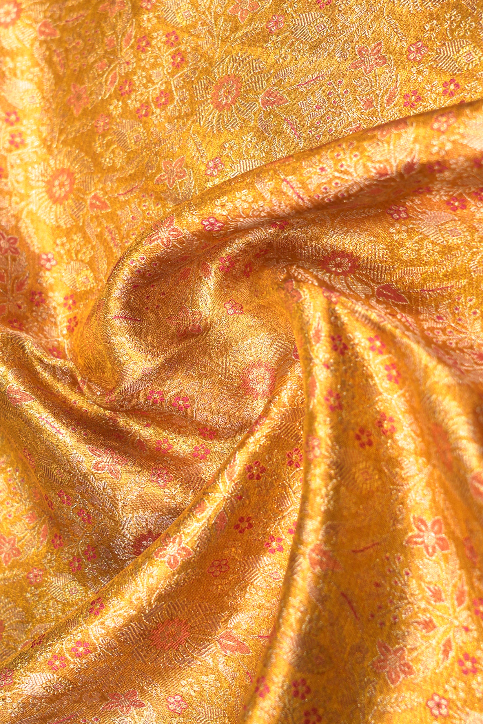 Kanchipuram Silk Tissue Brocade Gold Saree