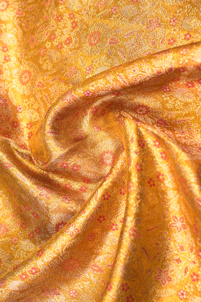 Kanchipuram Silk Tissue Brocade Gold Saree