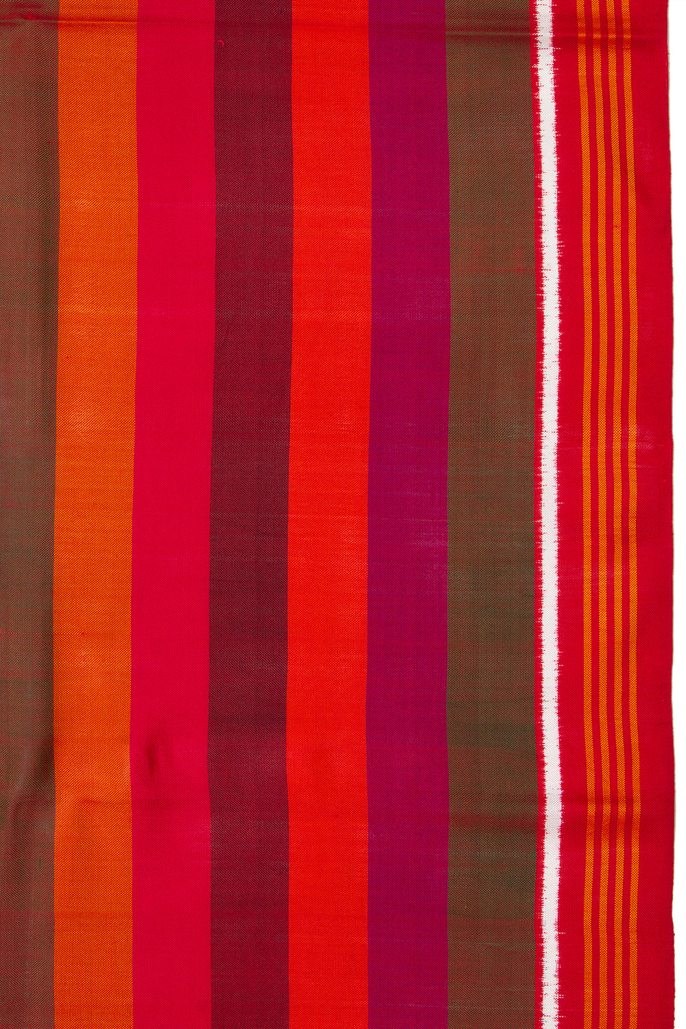 Patan Patola Silk Double Ikat Lines Multicolour Saree