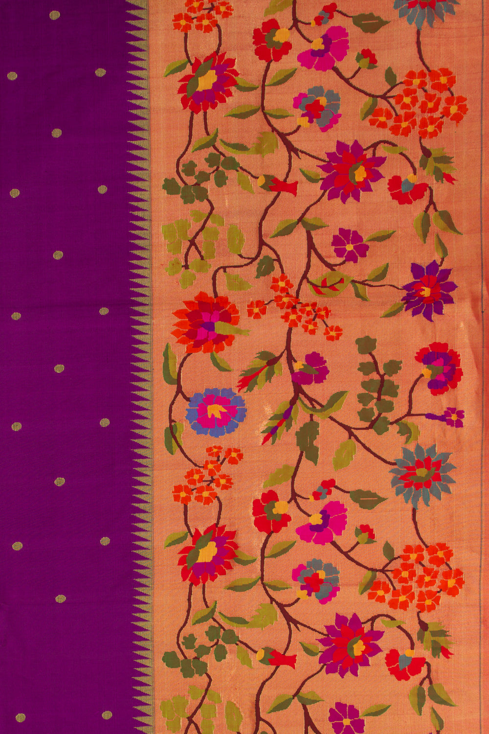 Paithani Silk Butta Purple Saree