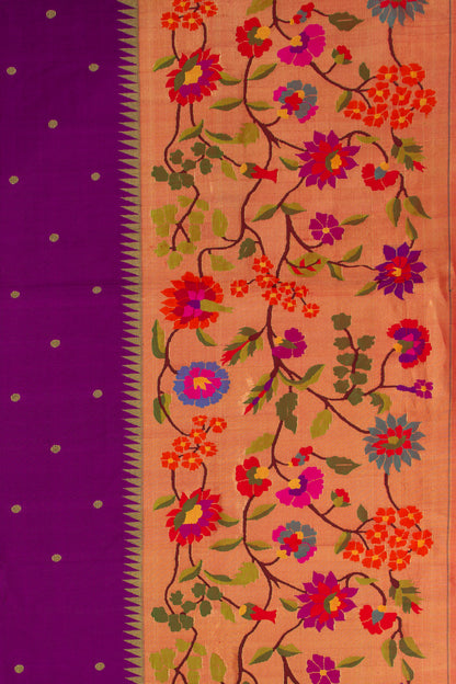 Paithani Silk Butta Purple Saree