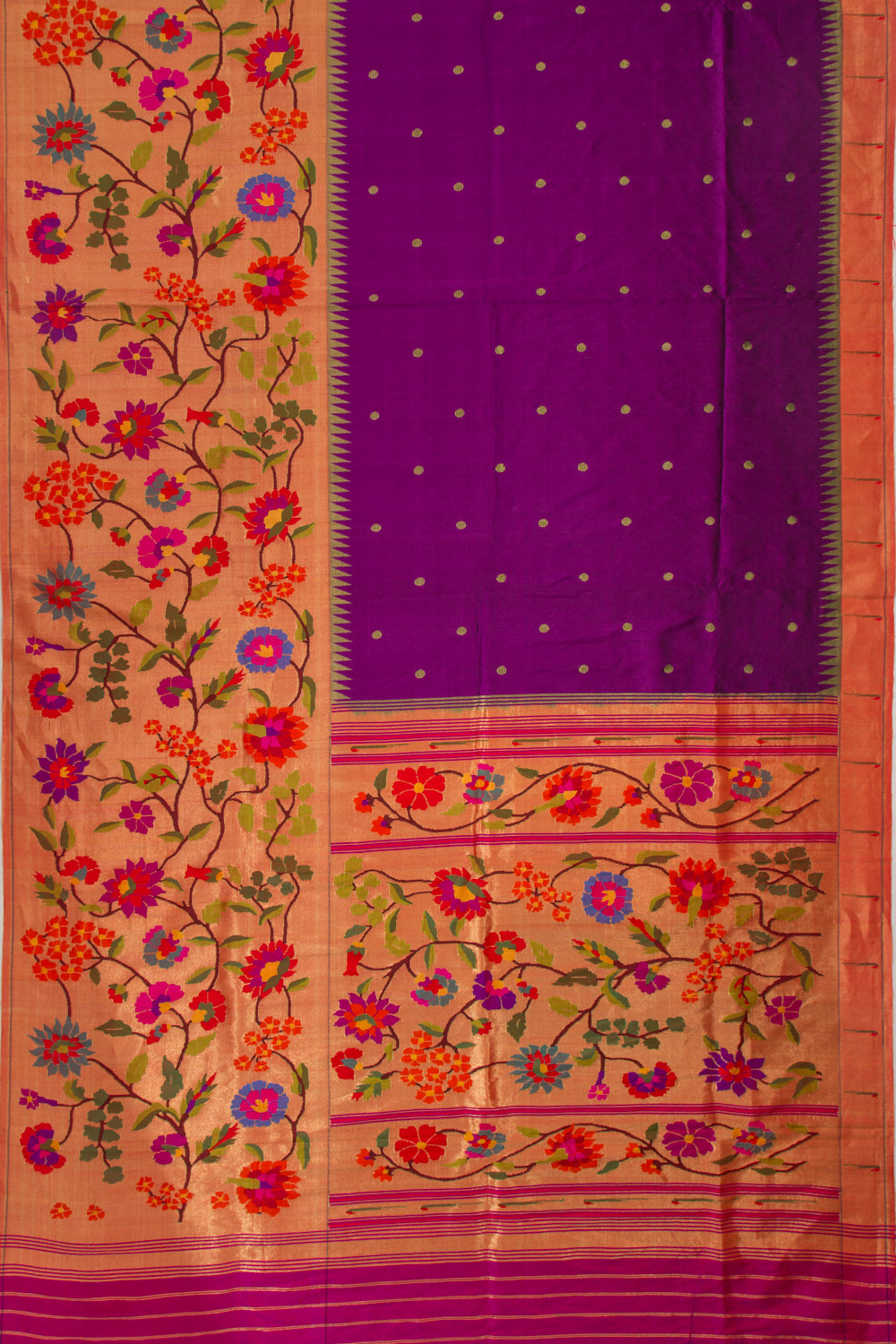 Paithani Silk Butta Purple Saree