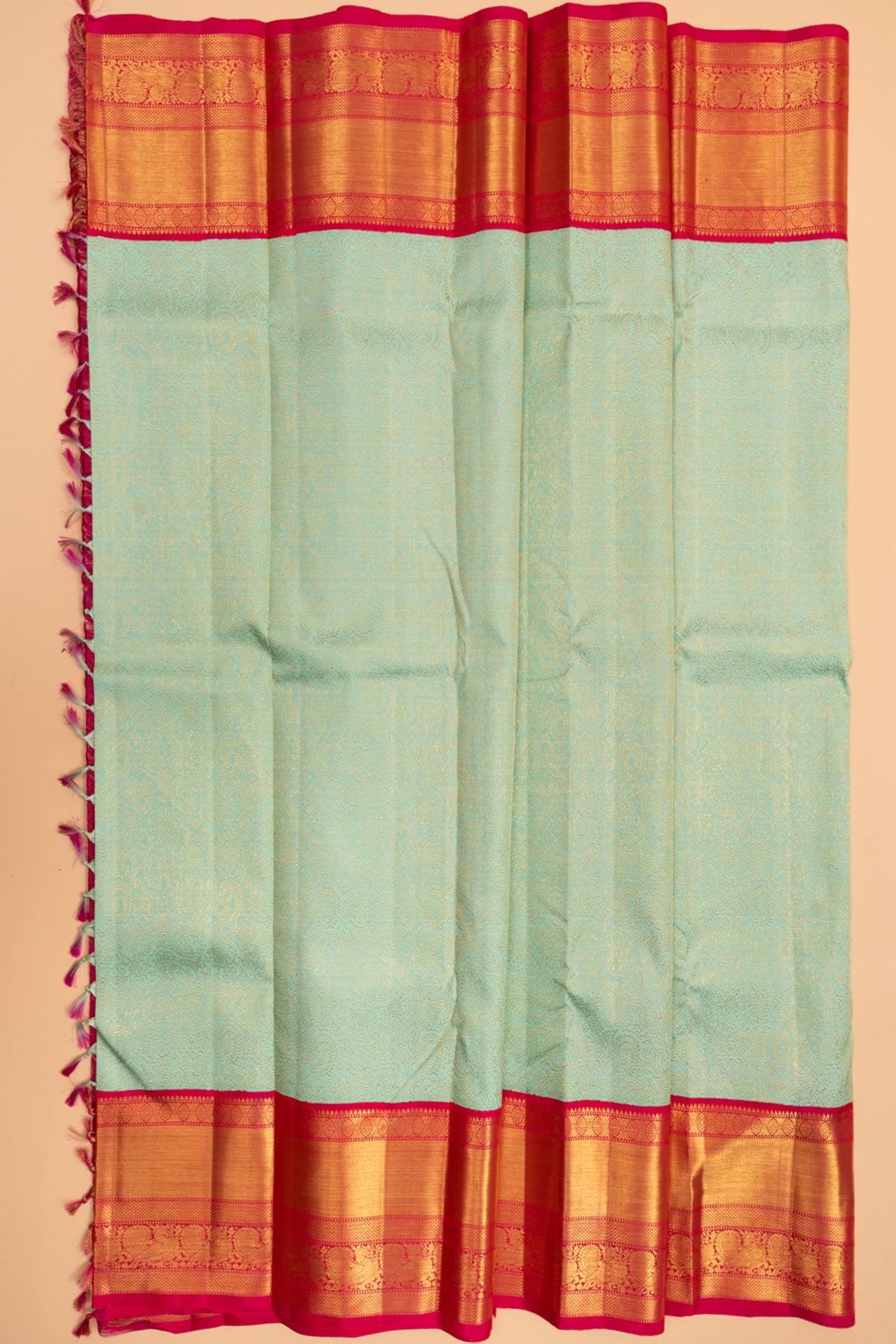 Kanchipuram Silk Brocade Pastel Blue Saree